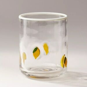 Anthropologie Lemon Icon Juice Glass